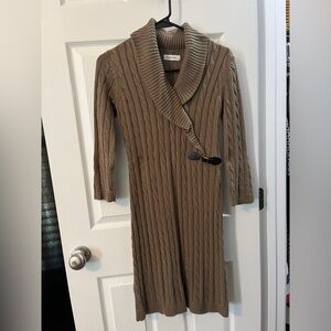Brown Calvin Klein small sweater dress